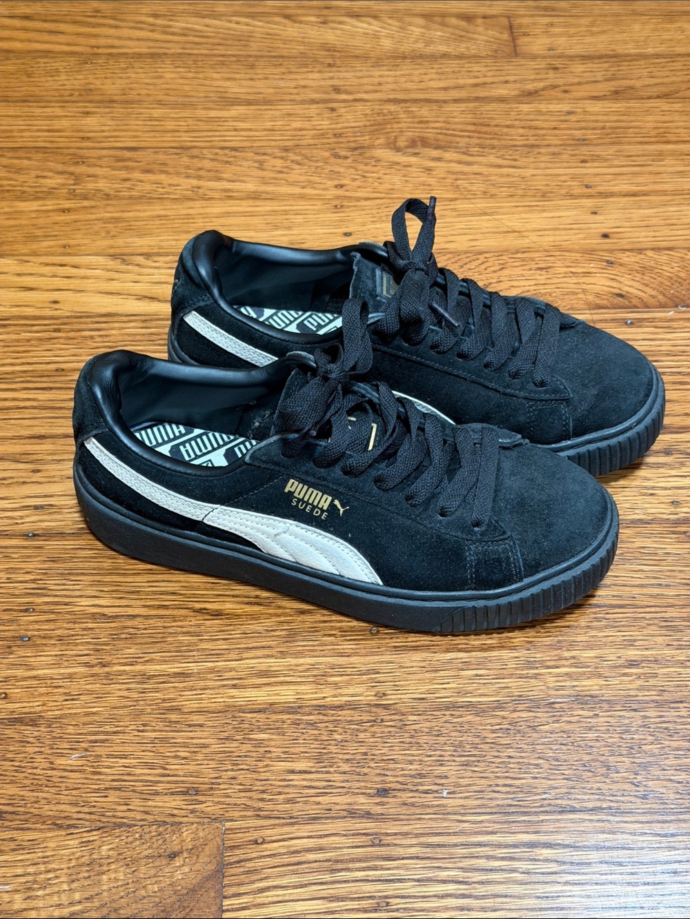 Puma Suede Women’s Sneakers - Black with White Formstrip